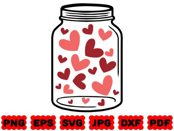 An SVG Mason Jar Design for Valentine's Crafts