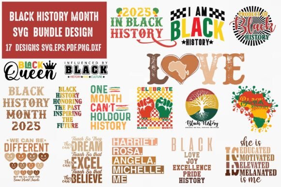 Black History Month SVG PNG Bundle for Graphics and Crafts