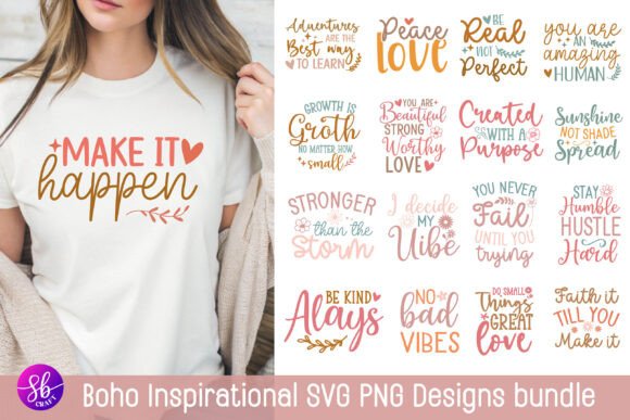 Boho Inspirational SVG Bundle for Crafts and Graphics