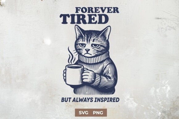 Forever Tired but Always Inspired: A Graphic Asset for Crafts & Small Brands