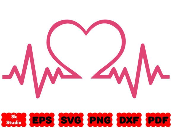 Heartbeat SVG Graphics for Craft-Driven Design Projects