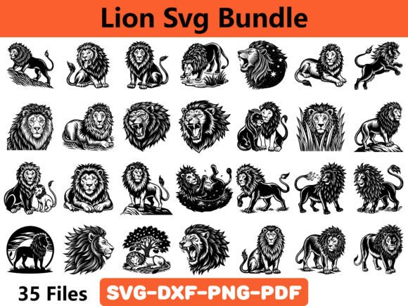 Lion Svg Bundle: A Versatile Graphics Asset for Crafts