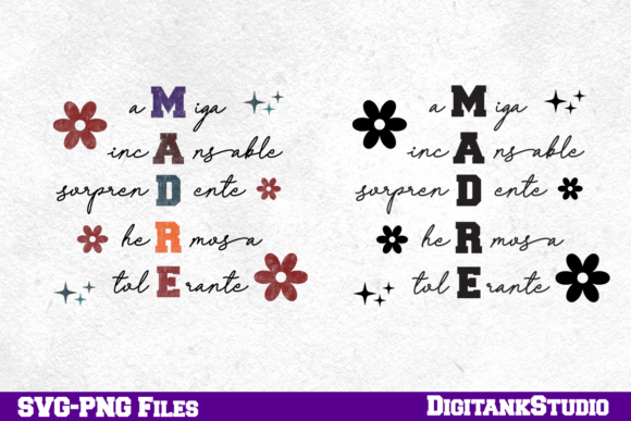 Spanish Mothers Day Retro Madre Graphics for Crafts