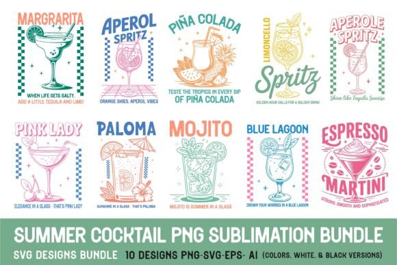 Summer Cocktail SVG PNG Designs for Creative Graphics and Crafts