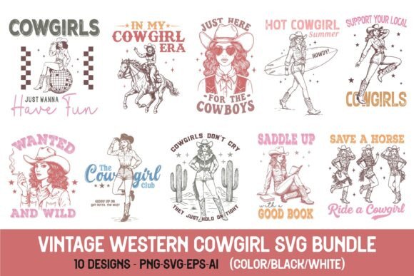Vintage Western CowGirl Quote SVG Bundle Review