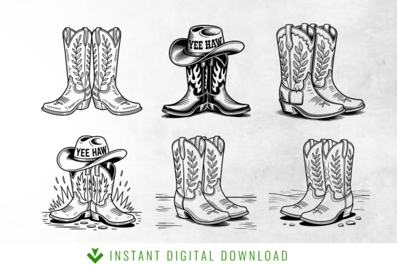 Western Cowboy Boots SVG Bundle for Local Branding